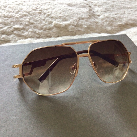 NYS Collection Mens Aviator Double Bridge Gold Metal Studded Frame Sunglasses - Picture 4 of 16
